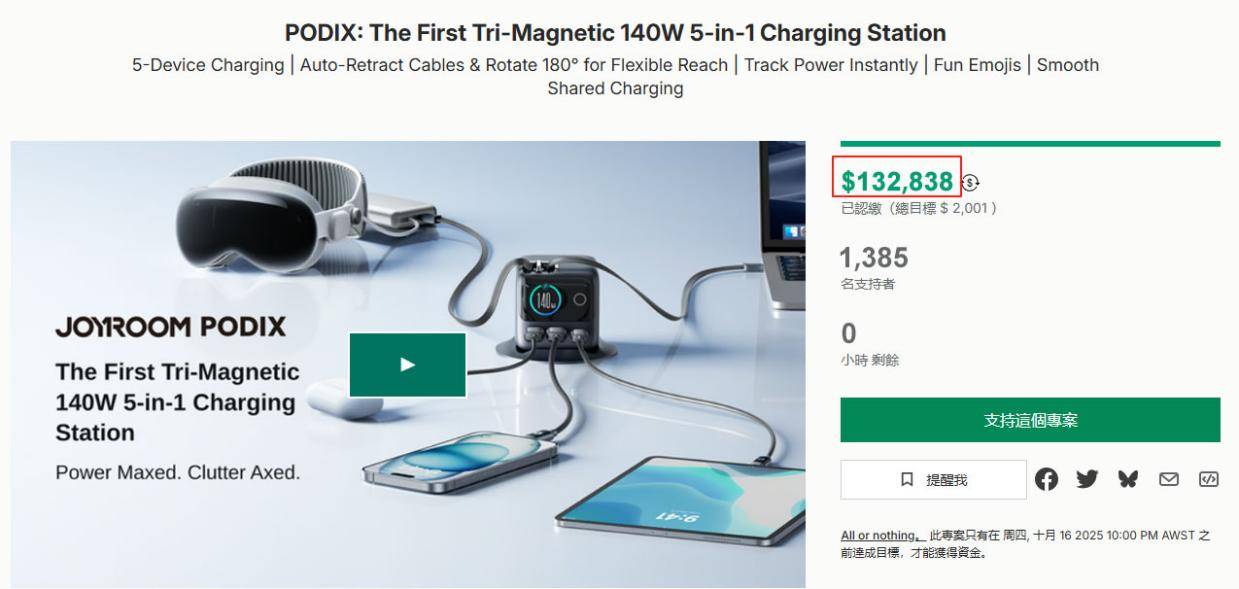 ckstarter 30天众筹狂揽破百万!开元棋牌机乐堂新品PODIX桌面充海外Ki(图3) ckstarter 30天众筹狂揽破百万!开元棋牌机乐堂新品PODIX桌面充海外Ki(图3)